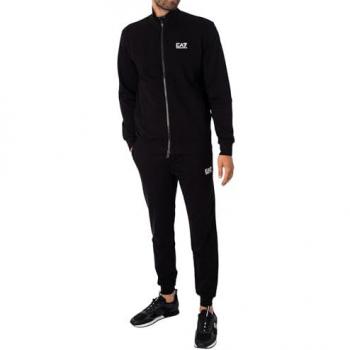 EA7 Men's Chest Logo Zip Tracksuit - Black - Size: XL