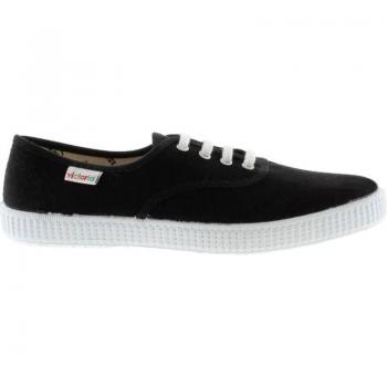 Zapatillas de lona unisex Victoria 1915 con cordones blancos, modelo deportivo, disponibles para mujer, niña y niño, en color negro