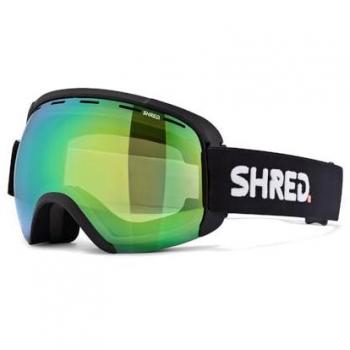 Máscara de esquí Shred Exemplify negra con lente espejada CBL Plasma verde