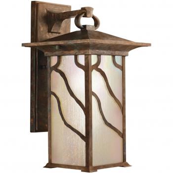 Aplique exterior de pared de cobre envejecido Morris, ancho 20,3 cm