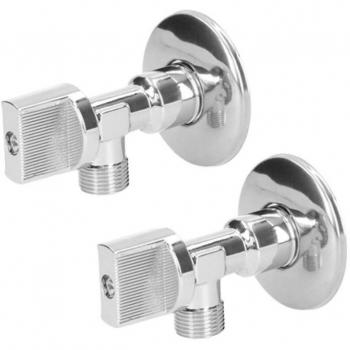 Fontastock-Llave de Regulación 1/2 x 3/8 2 Piezas ABS Latón 1/2 x 3/8
