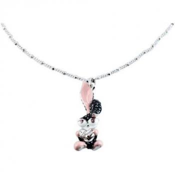Guess Women's Gray Steel Applique Necklace with Hook Fastening - UBN120