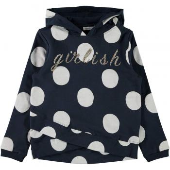 NAME IT Nkftobba LS Sweat WH BRU, Capucha para Niñas, 122