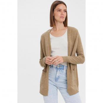 Cárdigan regular de mujer Vero Moda con bolsillos en sepia tint