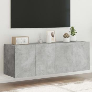 Mueble TV de pared con luces LED 2 piezas gris hormigón 60x35x41 cm