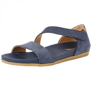 Sandalias Planas de Piel para Mujer El Naturalista Zumaia N5652 Marino con Velcro - Casual 2024