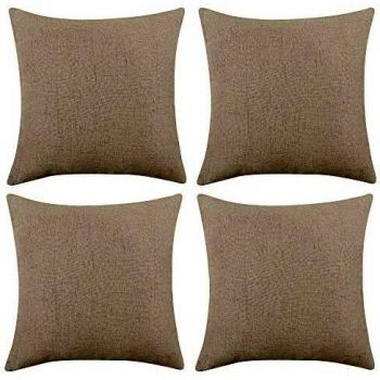 Deconovo Funda para cojin de Lino Prodector del Mueble 4 Piezas 45x45cm Lino Claro