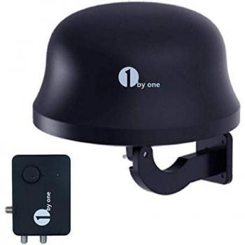 1byone DVB-T / T2 Antena 32db Antena Interna Interna/Antena Externa con Rango de 120 km Antena Receptor de HDTV a Distancia, DVB-T/DVB-T2, con 4G LTE Integrado