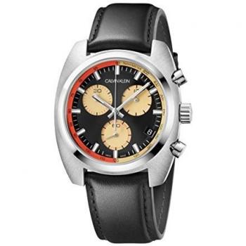 Calvin Klein Mens Chronograph Quartz Watch with Leather Strap K8W371C1