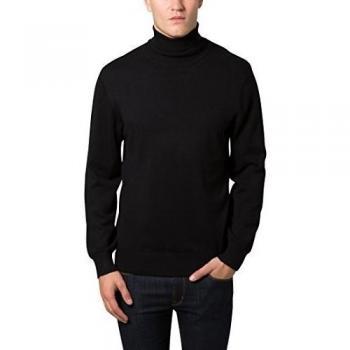 Lower East Jersey de hombre, con cuello de cisne, Negro, 2XL