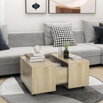 Mesa de centro madera contrachapada 60x60x38 cm en color Blanco, Negro o Gris - VidaXL Mesita de Salón o Comedor Auxiliar Mesa de Café Meuble Salón; Mesa de centro madera contrachap