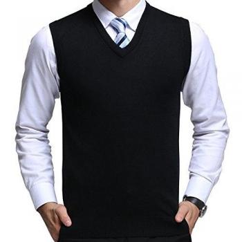 FULIER Hombre Invierno Sin Mangas con Cuello En V Chaleco Classic Business Gentleman Prendas De Punto De Punto Chaleco Suéter Cardigans Tank Tops