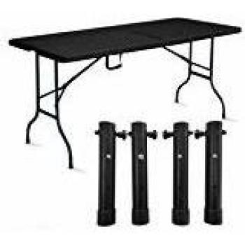 Mesa Plegable Negra con 4 Elevadores Ajustables