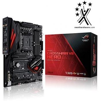 ASUS ROG CROSSHAIR VII HERO (WI-FI) - Placa Base Gaming ATX con AMD AM4 X470, M.2 Heatsink, Aura Sync RGB LED, DDR4 3600MHz, Dual M.2, SATA 6Gb/s y USB 3.1 Gen 2