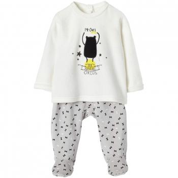 VERTBAUDET Pijama 2 prendas de terciopelo, para bebé Marfil 1M - 54CM