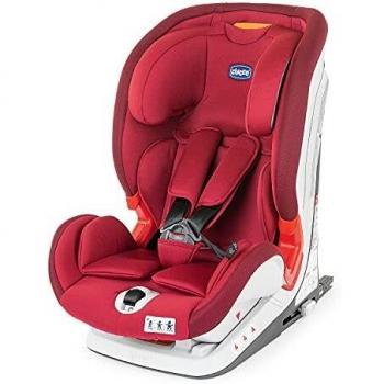 Chicco YOUniverse Silla de Coche Reclinable para Bebé 9-36 kg con ISOFIX, Grupo 1 / 2 / 3 para Niños de 1 a 12 Años, Fácil de Instalar, con Protección Lateral y Reposacabezas Ajustable - Red Passion