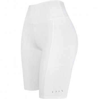 Shorts de mujer Malaka Born Living Yoga - Leggings cortos de cintura alta, color blanco, talla S