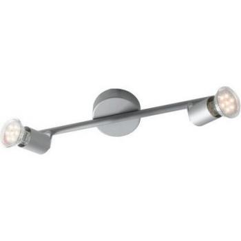 Foco LED 2 luces orientables Twin Metal Plata 400lm 2700K 35x15cm