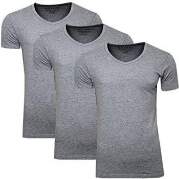 Jack & Jones Basic V-Neck Men's T-Shirt - Light Grey Cotton