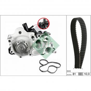 Bomba de Agua + Kit de Distribución INA 530 0743 30 para SEAT Mii, Ibiza 4, Leon III Hatchback y VOLKSWAGEN Polo V, Golf 7, 7 Variant