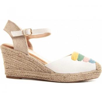 Sandalias de Mujer Montevita Isa2 Blanco con cuña de esparto