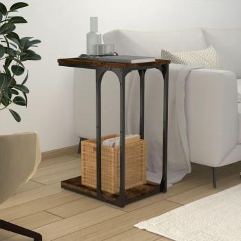 Mesa auxiliar de madera contrachapada roble ahumado 40x30x60 cm, color negro, roble sonoma y roble ahumado, mesa de sofá, mesa de entrada para salón, consola de entrada, m