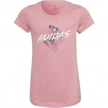 Camiseta de Manga Corta Infantil Adidas Graphic Rosa 6-7 Años