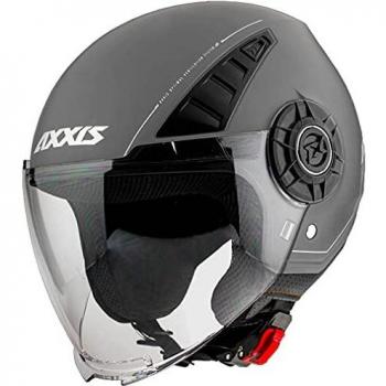 AXXIS Metro Solid Antracita Mate - Casco de Moto Jet Abierto Pantalla Larga