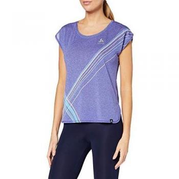 Odlo Top Crew Neck S/S Special Graphic BTS - Camiseta para Mujer, Primavera/Verano, Mujer, Color Spectrum Blue - Placed Print Ss18, tamaño Small
