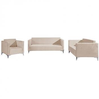 Conjunto de muebles tapizado Providence K105, color marrón claro, 3+2+1, Tapiz Solo 251