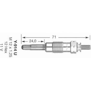 Bujía de precalentamiento NGK 2643 11,0V 5,5A M12 x 1,25 para BMW y Fiat