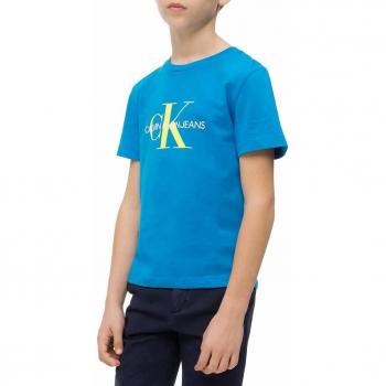 Calvin Klein -Camiseta IB0IB00136 404 Monogram Logo REGUAR FIT tee -Camiseta Manga Corta NIÑO