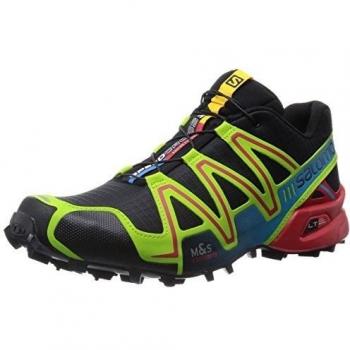 Salomon Speedcross 3 - Zapatillas de correr en montaña para hombre, Black/Granny Green/Rd, 46