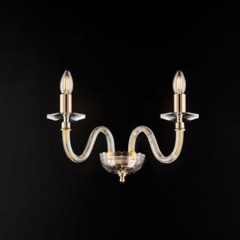 Aplique Contemporáneo Dorado Franz Cristal 2 Luces E14