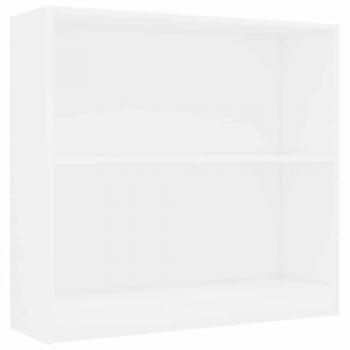 vidaXL Sturdy White Engineered Wood Bookshelf - 80x24x75 cm, 2-layer Storage Shelf for Office/Living Room/Bedroom