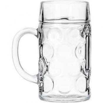 Jarra de Cerveza de Vidrio 1 L con Medida, Set de 6 Unidades
