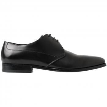 Dolce & Gabbana Black Derby Formal Dress Shoes - EU41/US8, Business Shoes, male, Black, Size: 8 US Classic Black Leather Derby Shoes