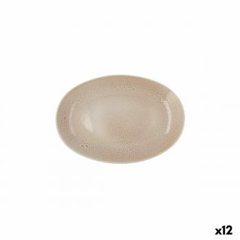 Bandeja de Aperitivos Ariane Porous Cerámica Beige Ø 26 cm (12 Unidades) y Fuente Porcelana Reforzada Oval 26x18 cm Crema Caja de 12 Unidades