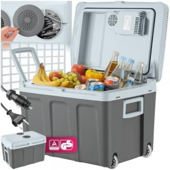 Nevera eléctrica portátil 40L Tectake, frío-calor, 12V/220-240V, con asas y ruedas, ligera, silenciosa y modo ECO para camping y viajes