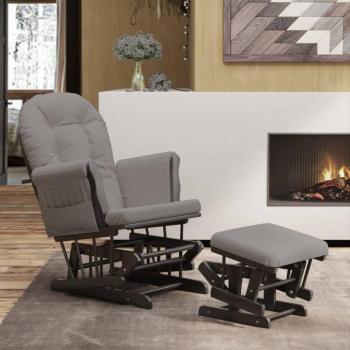 Sillón de lactancia con taburete tela gris claro Vidaxl Gris