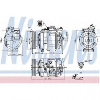 Compresor de aire acondicionado NISSENS 890025, tipo: compresor, características: diseñado para sistemas de aire acondicionado automotriz, alta eficiencia en refrigeración, construcción duradera, fácil instalación y compatibilidad con múltiples mod