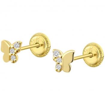 Pendientes Mariposa Time Road Hin00181 Oro