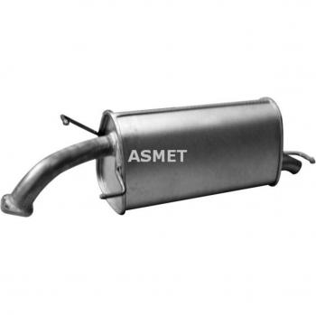 Silenciador trasero ASMET 31.001 con características de alta calidad, diseño específico para un rendimiento óptimo en vehículos, fabricado con materiales resistentes a la corrosión, fácil instalación y compatibilidad con diferentes modelos de auto