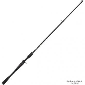 Caña Baitcasting Shimano Poison Adrena características: diseño ligero y sensible, construcción en carbono de alta calidad, acción rápida, anillas Fuji K de acero inoxidable, mango ergonómico para mayor comodidad, disponible en diferentes longitudes