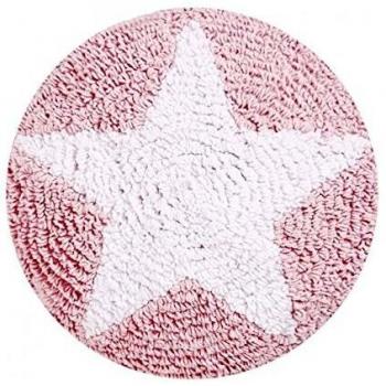 Happy Decor Kids -Cojín Round Star 100% Algodón Natural- Relleno: 100% Poliéster -Rosa- 30x30 cm