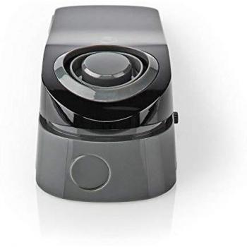 Nedis Alarma de Puerta de la Ventana Tope de Puerta Ligero con Sensor de Fugas de Agua Inteligente y Sirena de 85 dB integrada Gris/Negro 135 mm