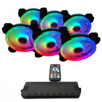 TALIUS IRIS SPECTRUM ARGB PACK 6 VENTILADORES 120MM + CENTRALITA COLOR NEGRO