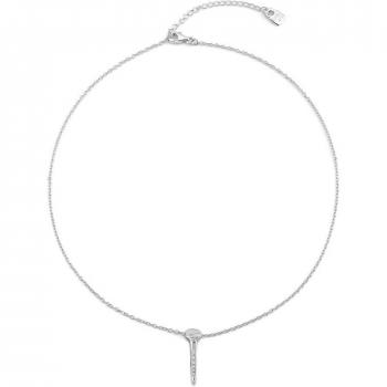 Collar Uno de 50 Heritage Topaz Shine Bañado en Plata con Detalle de Clavo y Topacios