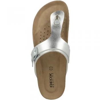 Geox Women's D Brionia Grey Silver Sandals - Size 7