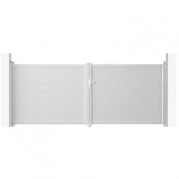 Cancela Automática Batiente Blanca Eiger 400 x 160 cm + Operador Brazo B500